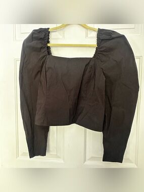 Levi's Black Square-Neck Puff Sleeve Blouse